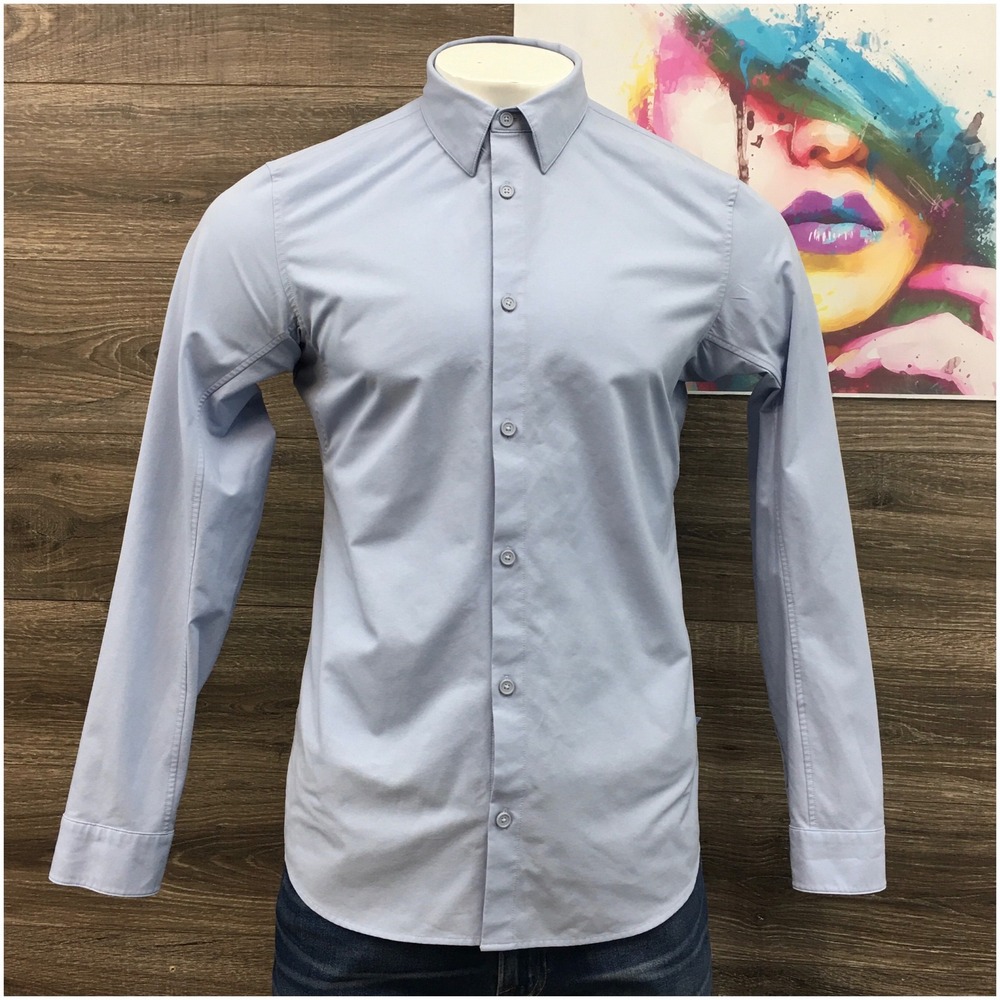 Lululemon Mens Commission Long Sleeve Shirt Blue Button Down Stretch Size M